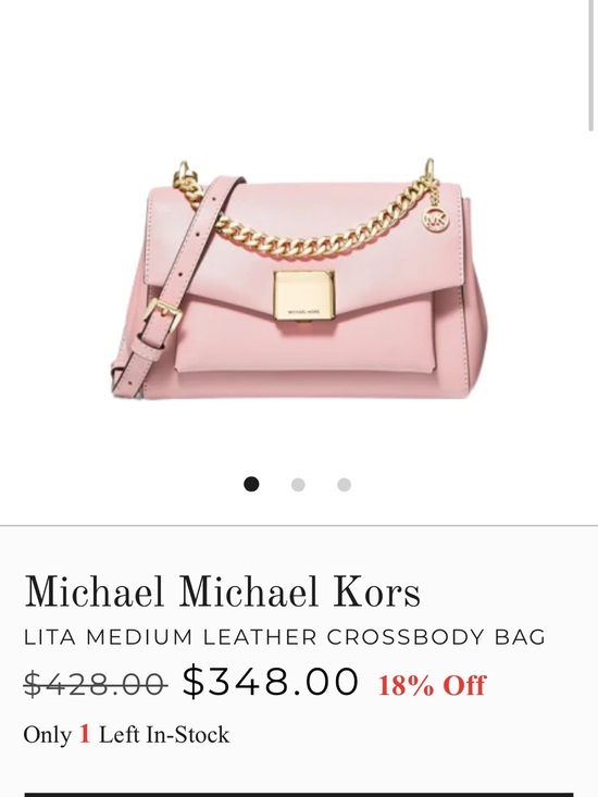 MICHAEL Michael Kors Handbags - SOLD MICHAEL Michael Kors Pink Leather Crossbody with Gold Chain